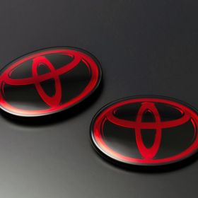 Grazio Deep Red Chrome Emblems (3 pieces set)